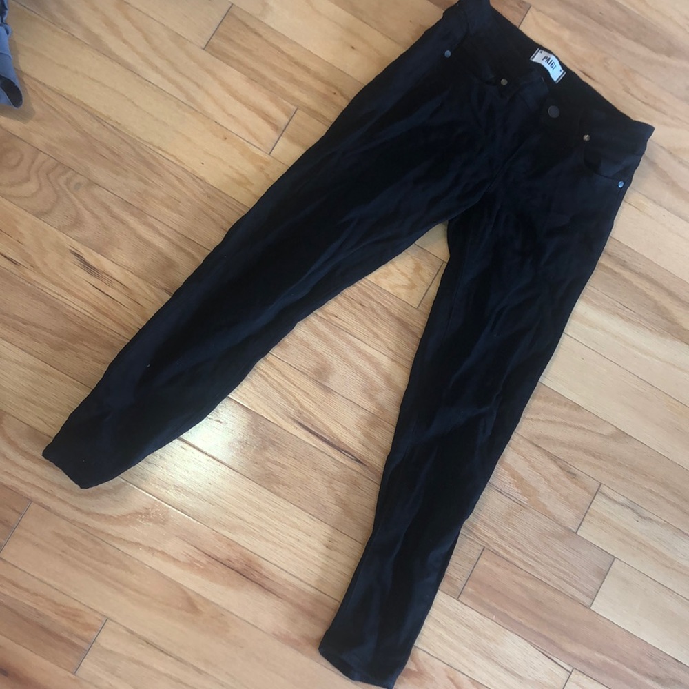 Paige verdugo crop skinny jeans. transcend fabric.